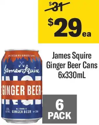 Coles James Squire Ginger Beer Cans offer