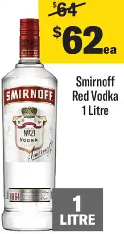 Liquorland Smirnoff Red Vodka offer