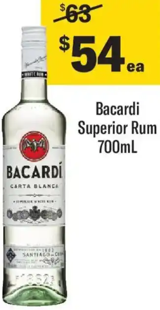 Liquorland Bacardi Superior Rum offer