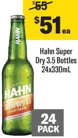 Liquorland Hahn Super Dry 3.5 Bottles offer