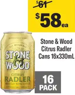 Liquorland Stone & Wood Citrus Radler Cans offer
