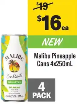 Liquorland Malibu Pineapple Cans offer