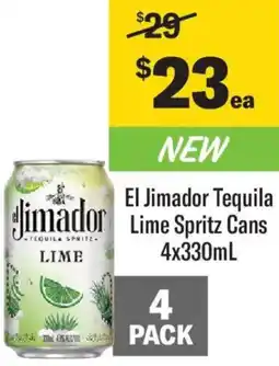 Liquorland El Jimador Tequila imador Lime Spritz Cans offer
