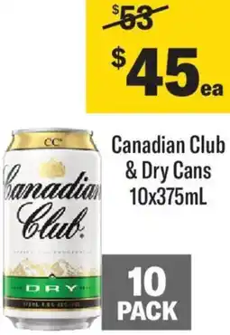 Liquorland Canadian Club & Dry Cans offer
