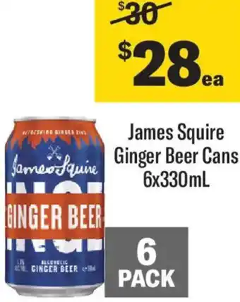 Liquorland James Squire Ginger Beer Cans JAMESON Dry & Lime Cans offer
