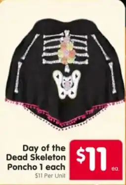 Spar Day of the dead skeleton poncho offer