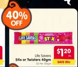 Spar Life savers stix or twisters offer