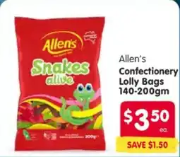 Spar Allen's confectionery lolly bags offer