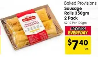Spar Baked provisions sausage rolls offer