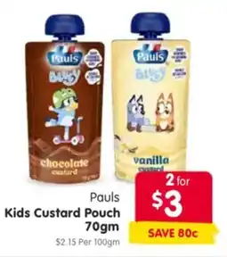 Spar Kids custard pouch offer