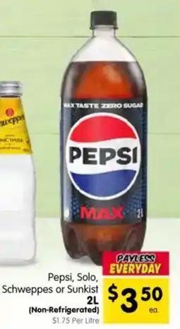 Spar Pepsi, solo, schweppes or sunkist offer