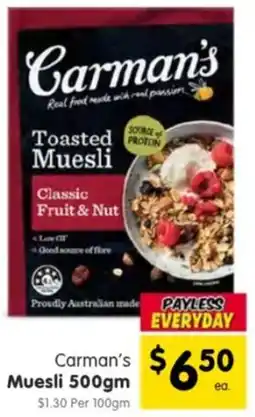 Spar Carman's muesli offer