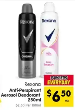 Spar Rexona anti-perspirant aerosol deodorant offer