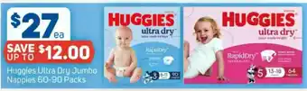 Huggies ultra dry jumbo nappies