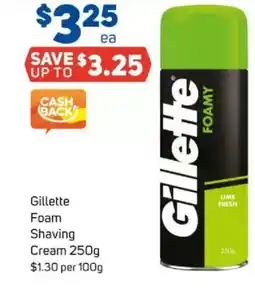Foodland Gillette foam shaving cream offer