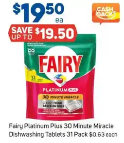 Foodland Fairy platinum plus 30 minute miracle dishwashing tablets offer
