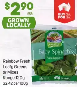 Foodland Rainbow fresh leafy greens or mixes offer