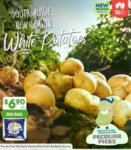 Foodland Peculiar picks silly spuds washed white potato bag offer