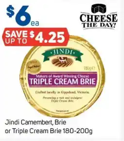 Foodland Jindi camembert, brie or triple cream brie offer