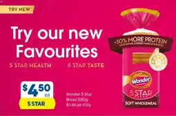 Foodland Wonder 5 star bread soft wholemeal offer