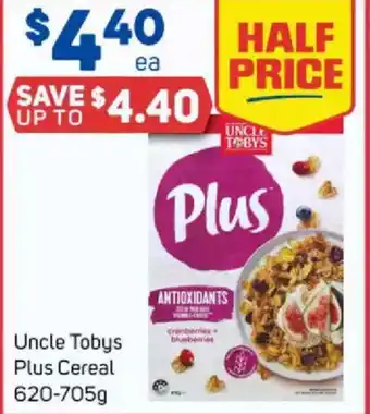 Foodland Uncle Tobys Plus Cereal offer