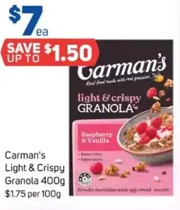 Foodland Carman's light & crispy granola offer
