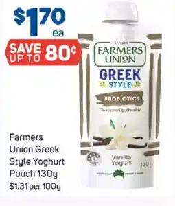 Foodland Farmers union greek style yoghurt pouch offer