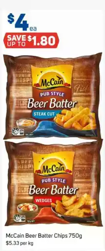 Foodland Mccain beer batter chips offer