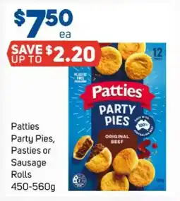 Foodland Patties party pies, pasties or sausage rolls offer