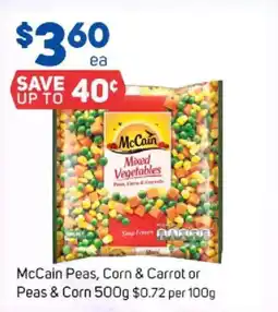 Foodland Mccain peas, corn & carrot or peas & corn offer