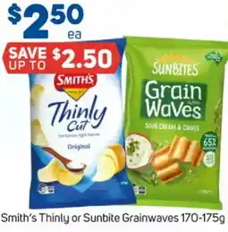 Foodland Smith's Thinly or Sunbite Grainwaves offer