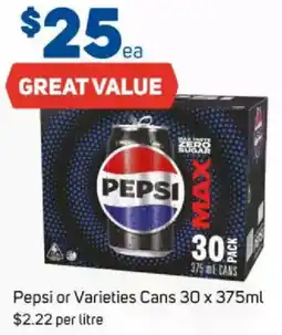 Foodland Pepsi or varieties cans offer