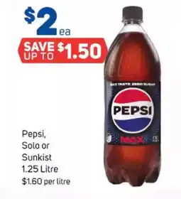 Foodland Pepsi, solo or sunkist offer