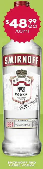 Smirnoff red label vodka