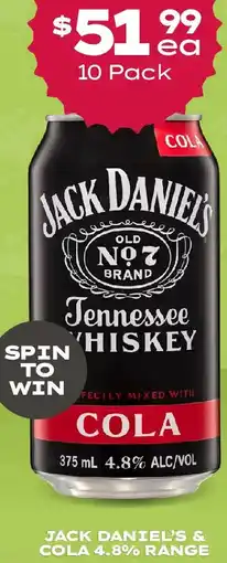 Thirsty Camel Jack daniel's & cola 4.8% offer