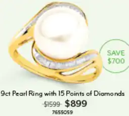 Angus & Coote Pearl Ring with 15 Points of Diamonds offer