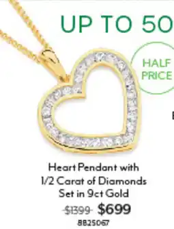 Angus & Coote Heart Pendant with 1/2 Carat of Diamonds Set offer