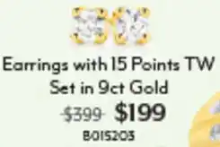 Angus & Coote Earrings with 15 Points TW Set offer