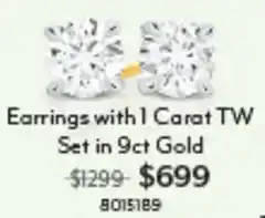 Angus & Coote Earrings with 1 Carat TW Set offer