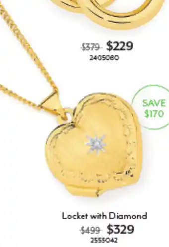 Angus & Coote Locket with Diamond offer