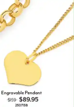 Angus & Coote Engravable Pendant offer