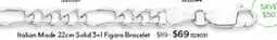 Angus & Coote Italian Made Solid 3+1 Figaro Bracelet offer