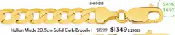Angus & Coote Italian Made Solid Curb Bracelet offer
