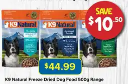 PetO K9 Natural Freeze Dried Dog Food Range offer