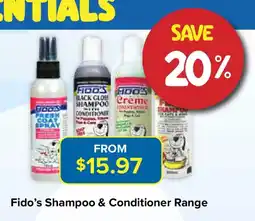PetO Fido's Shampoo & Conditioner Range offer