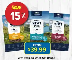 PetO Ziwi Peak Air Dried Cat Range offer
