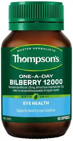 healthylife Thompson’s One a Day Bilberry 12000mg 60 Capsules offer