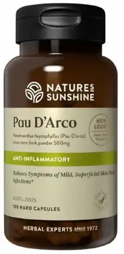 healthylife Nature's Sunshine Pau D'Arco 500mg 100 Capsules offer