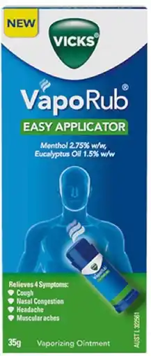 healthylife Vicks VapoRub Easy Applicator 35g offer