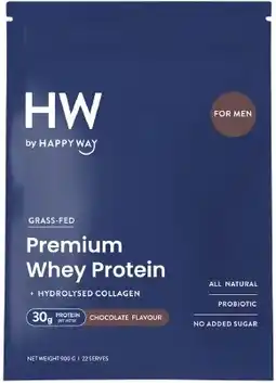 healthylife Happy Way Men's Whey Protein Powder Chocolate 900g offer